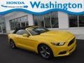 2016 Triple Yellow Tricoat Ford Mustang V6 Convertible  photo #2