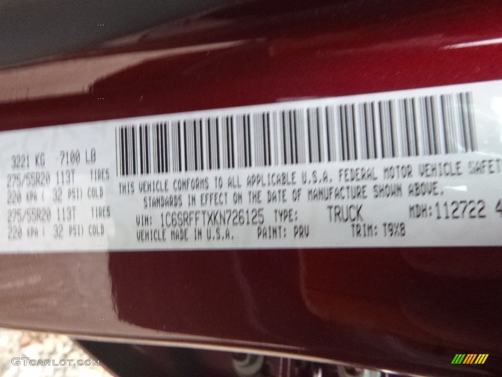 2019 1500 Big Horn Crew Cab 4x4 - Delmonico Red Pearl / Black/Diesel Gray photo #14