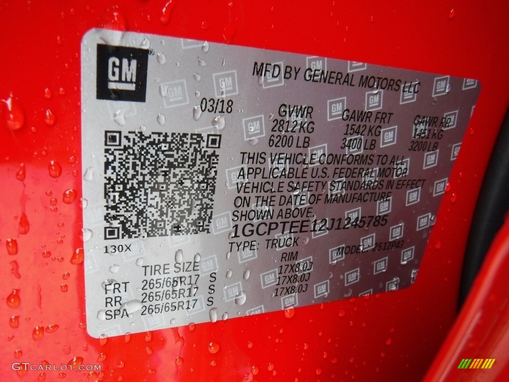 2018 Colorado ZR2 Crew Cab 4x4 - Red Hot / Jet Black photo #39