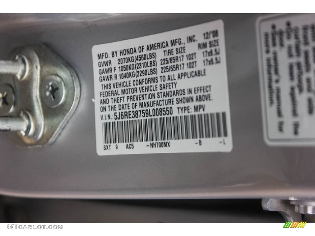 2009 CR-V EX-L - Alabaster Silver Metallic / Gray photo #47