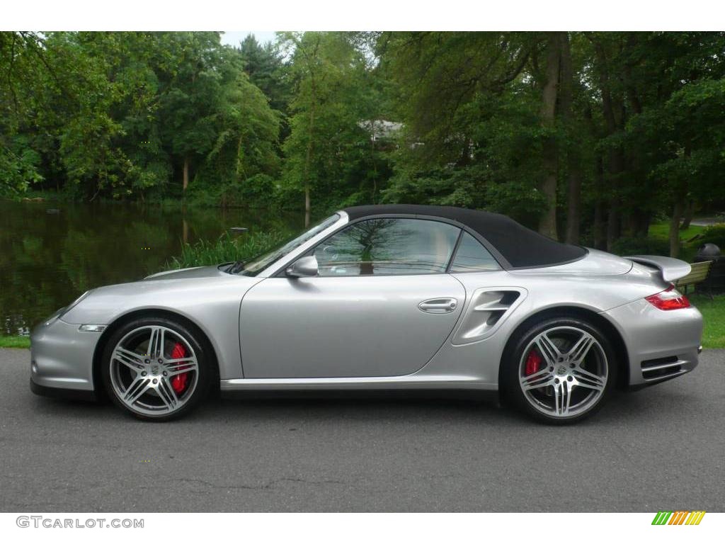 2008 911 Turbo Cabriolet - GT Silver Metallic / Sand Beige photo #3