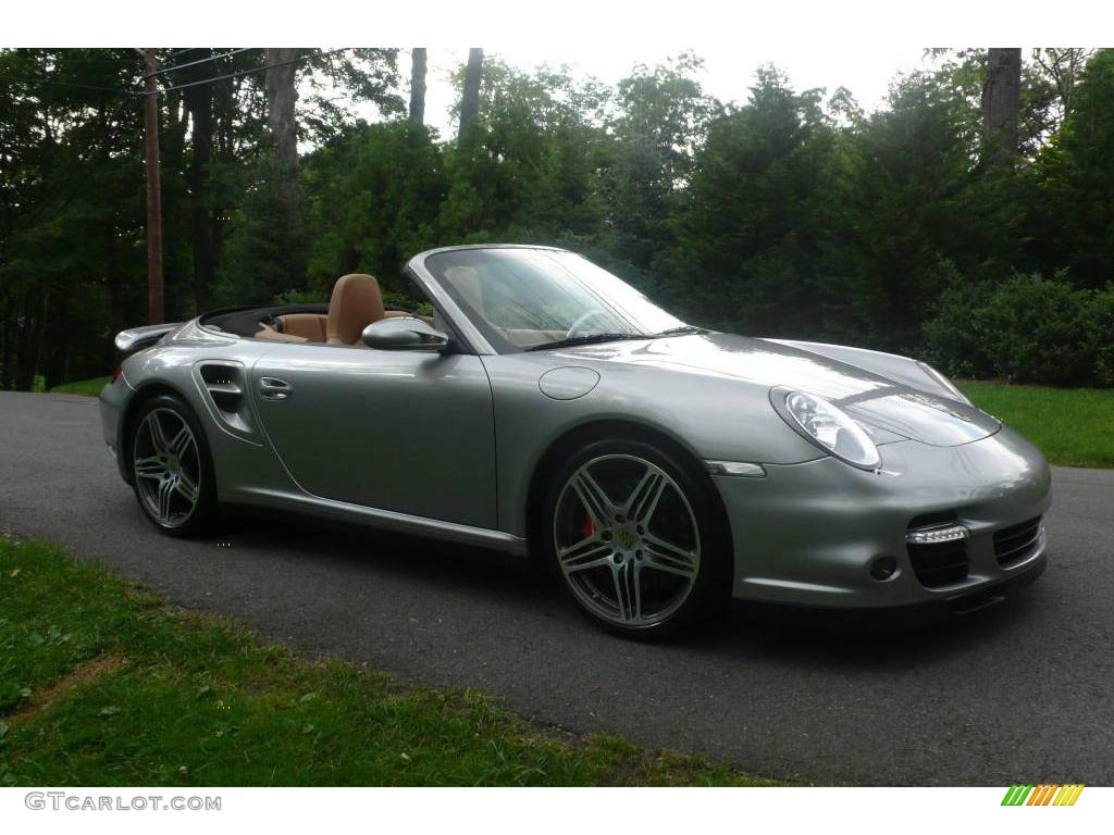 2008 911 Turbo Cabriolet - GT Silver Metallic / Sand Beige photo #8