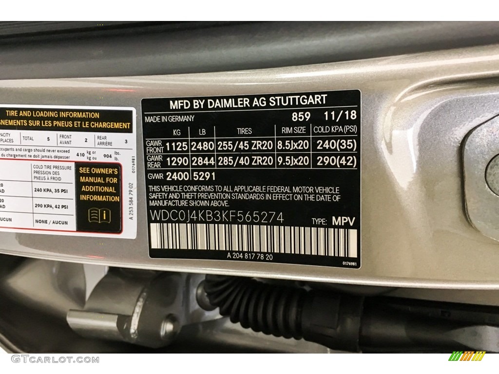2019 GLC Color Code 859 for Mojave Silver Metallic Photo #131263392