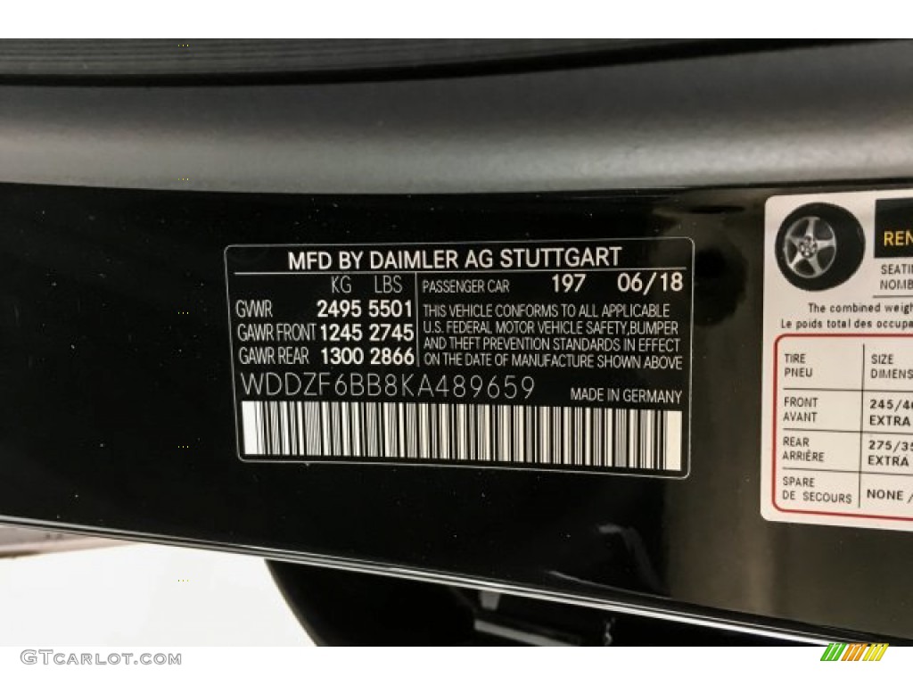 2019 E Color Code 197 for Obsidian Black Metallic Photo #131264754