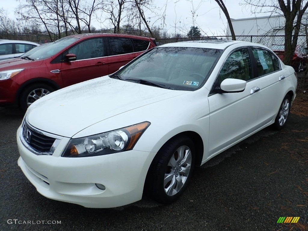 2008 Accord EX-L V6 Sedan - White Diamond Pearl / Ivory photo #1