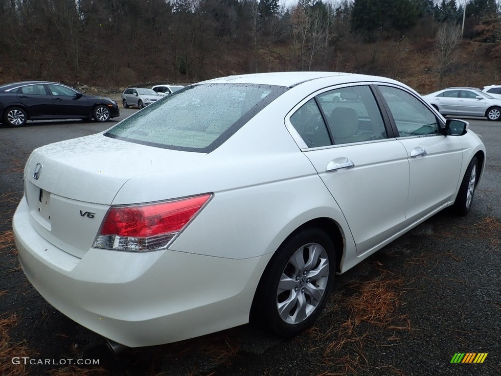2008 Accord EX-L V6 Sedan - White Diamond Pearl / Ivory photo #3