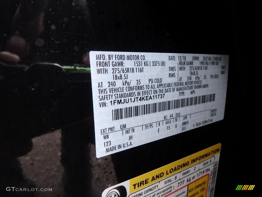 2019 Expedition Color Code UM for Agate Black Metallic Photo #131286312