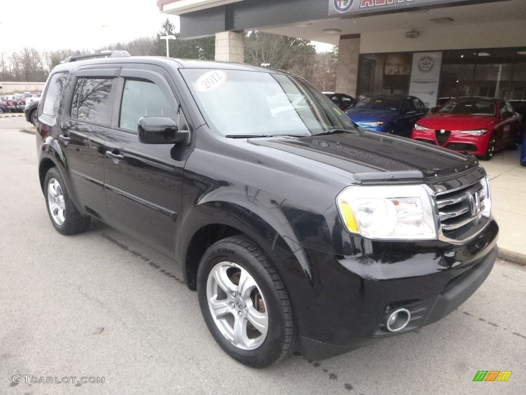 2012 Pilot EX-L 4WD - Crystal Black Pearl / Gray photo #4