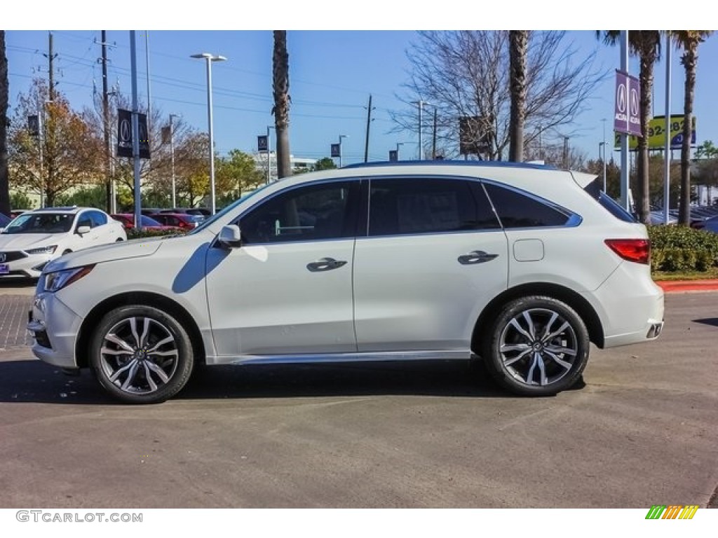 White Diamond Pearl 2019 Acura MDX Advance SH-AWD Exterior Photo #131302278