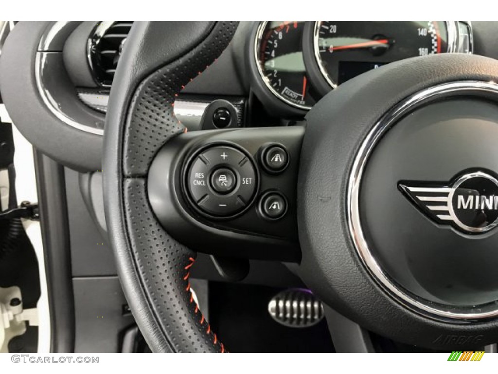 2019 Mini Clubman John Cooper Works All4 Dinamica/Carbon Black Double Stripe Steering Wheel Photo #131310357