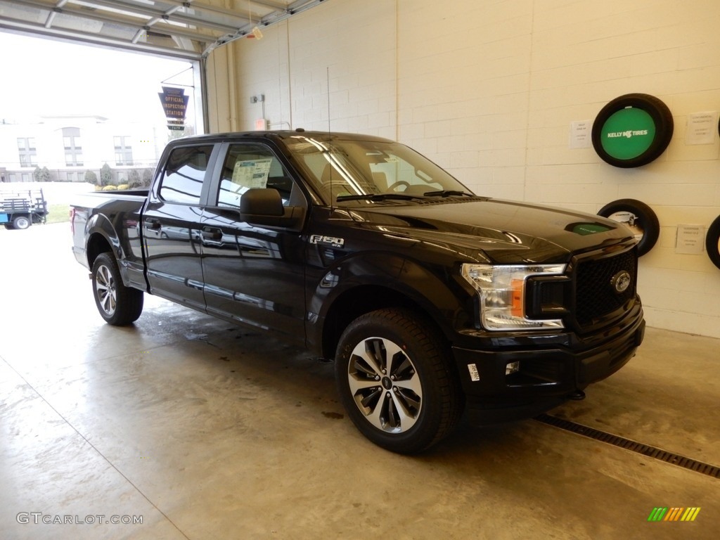 2019 F150 STX SuperCrew 4x4 - Agate Black / Sport Black/Red photo #1