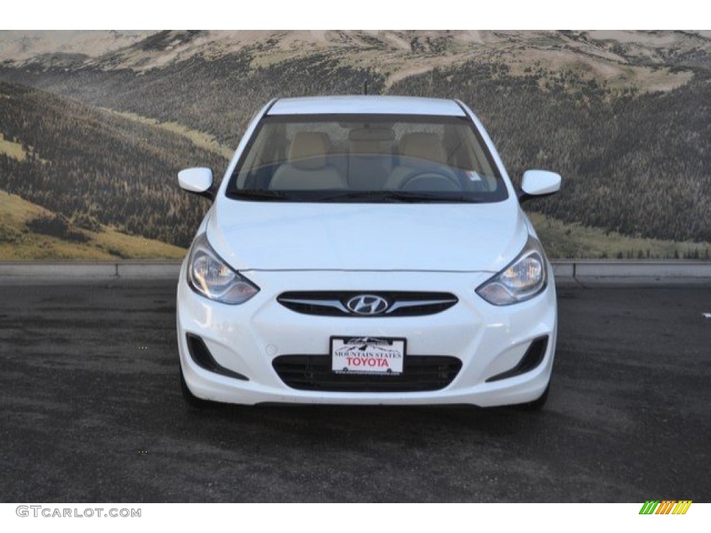 2012 Accent GLS 4 Door - Century White / Beige photo #4