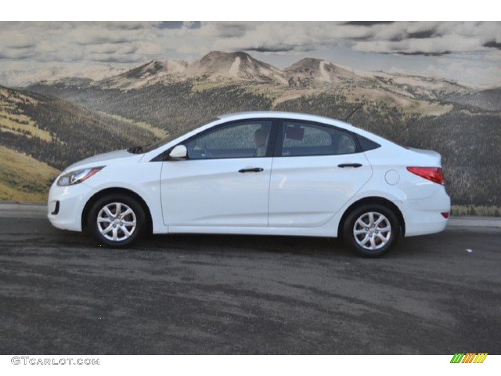 2012 Accent GLS 4 Door - Century White / Beige photo #6