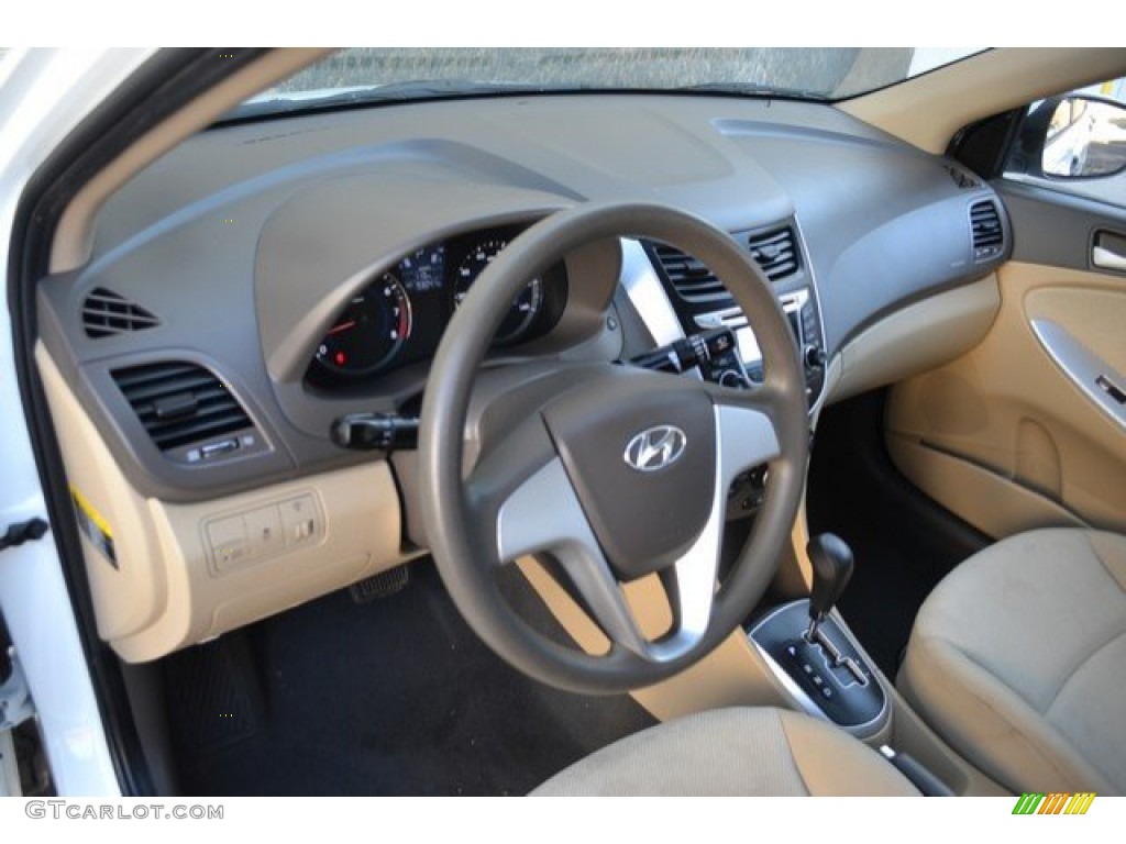 2012 Accent GLS 4 Door - Century White / Beige photo #10