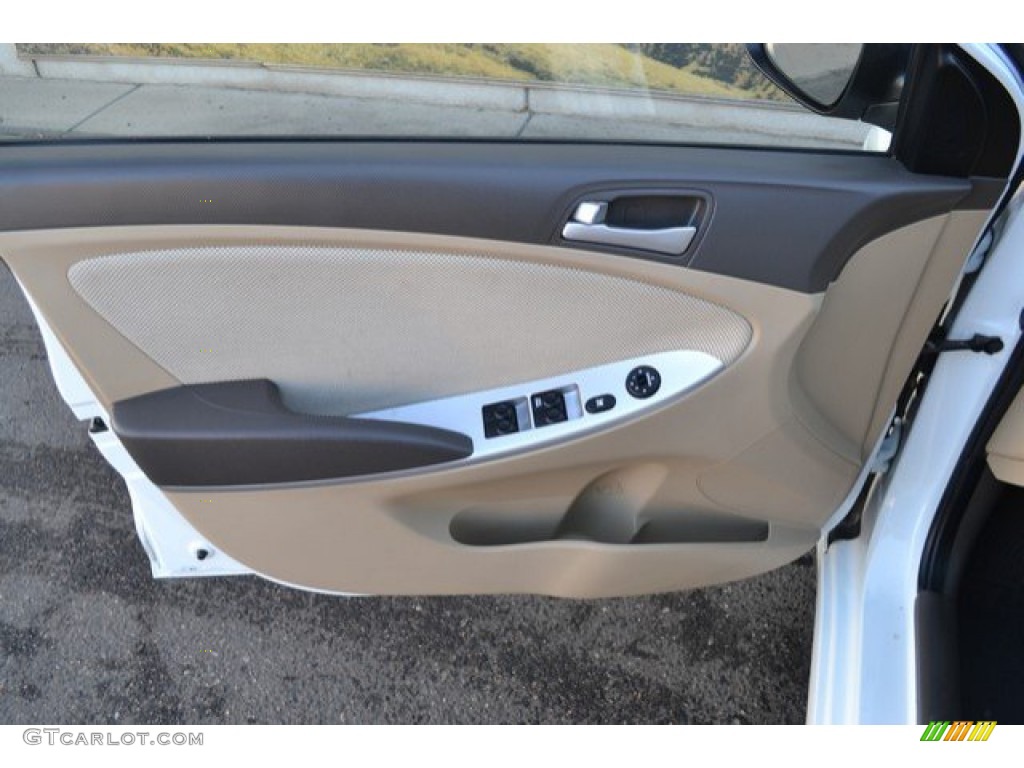 2012 Accent GLS 4 Door - Century White / Beige photo #24