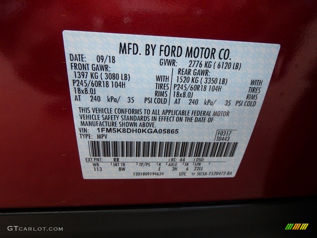 2019 Explorer XLT 4WD - Ruby Red / Medium Black photo #17