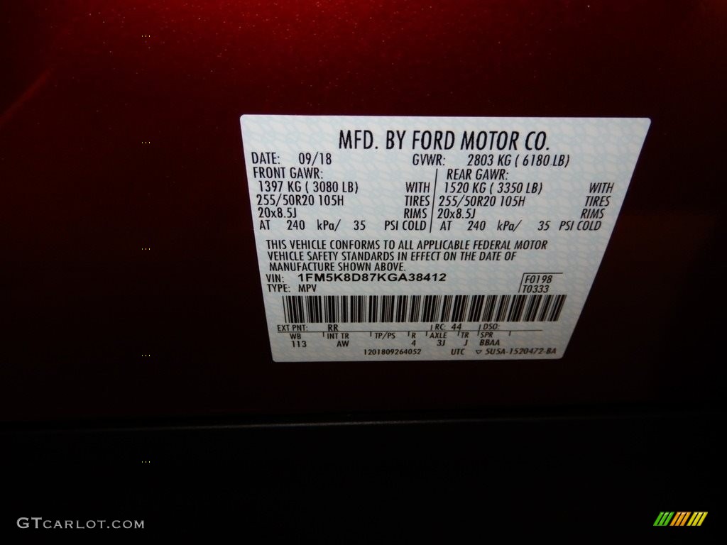 2019 Explorer XLT 4WD - Ruby Red / Medium Black/Miko Inserts photo #11