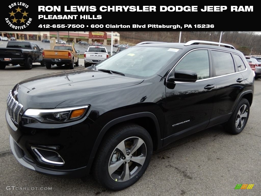 2019 Cherokee Limited 4x4 - Diamond Black Crystal Pearl / Black photo #1