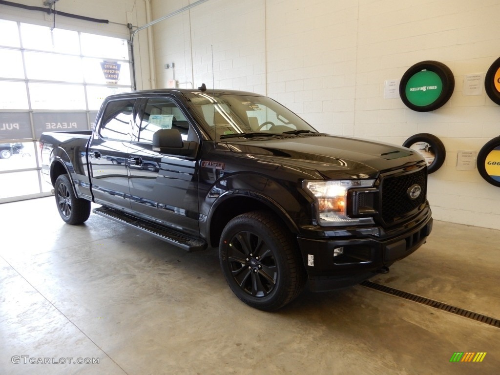 2019 F150 XLT SuperCrew 4x4 - Agate Black / Sport Black/Red photo #1