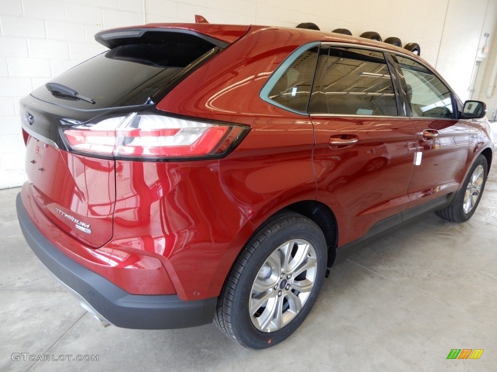 2019 Edge Titanium AWD - Ruby Red / Ceramic photo #2