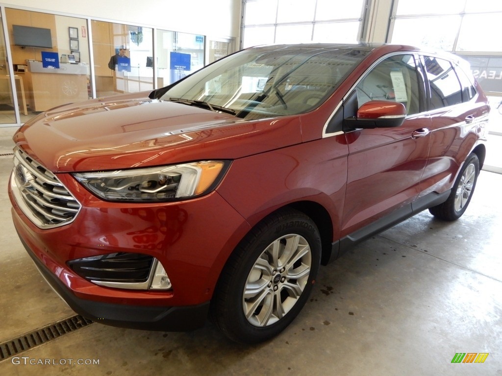 2019 Edge Titanium AWD - Ruby Red / Ceramic photo #5
