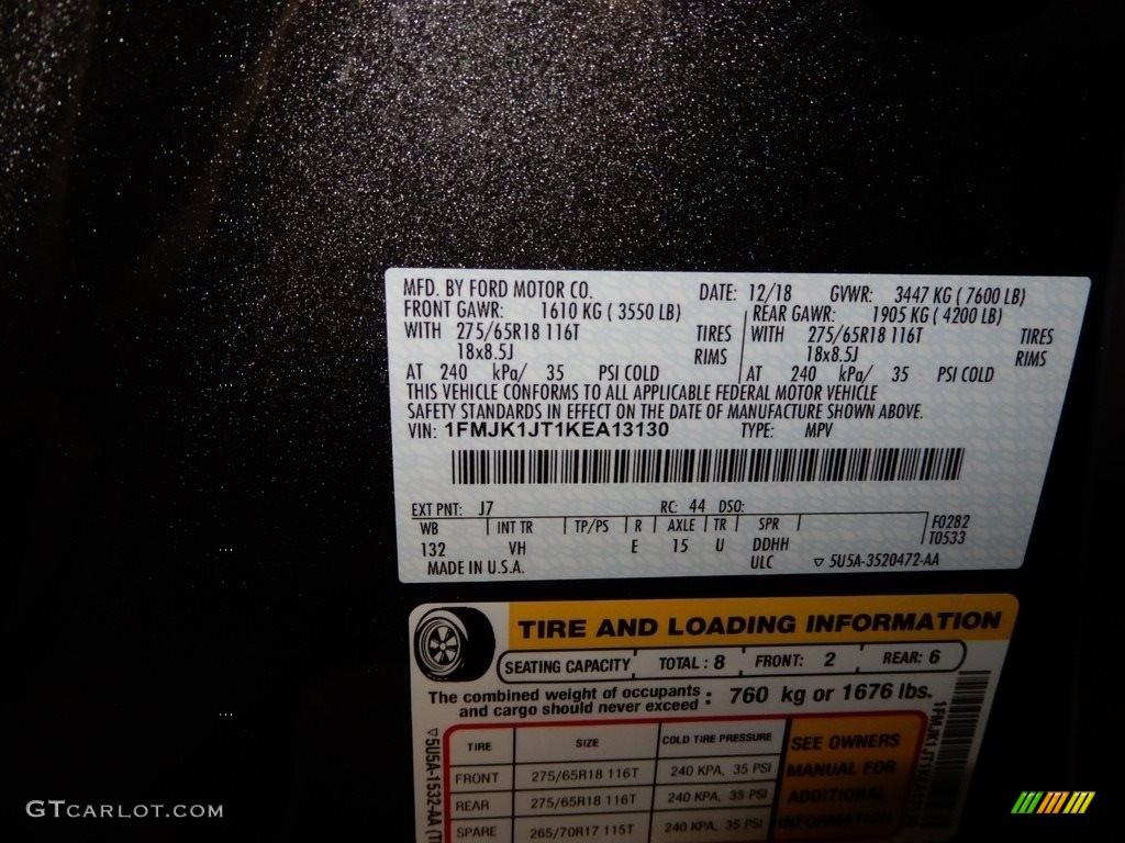 2019 Expedition Color Code J7 for Magnetic Metallic Photo #131333508