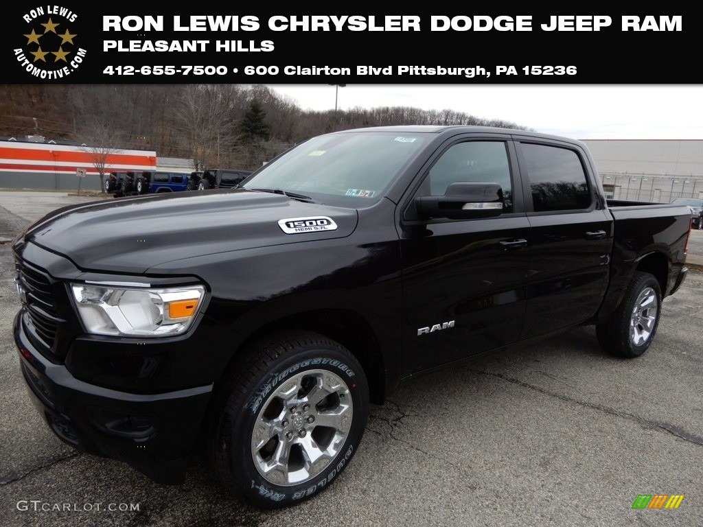 2019 1500 Big Horn Crew Cab 4x4 - Diamond Black Crystal Pearl / Black/Diesel Gray photo #1
