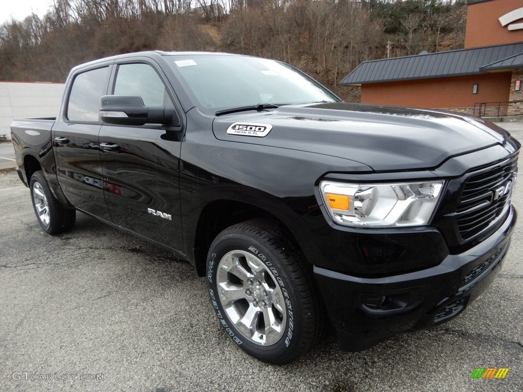2019 1500 Big Horn Crew Cab 4x4 - Diamond Black Crystal Pearl / Black/Diesel Gray photo #7