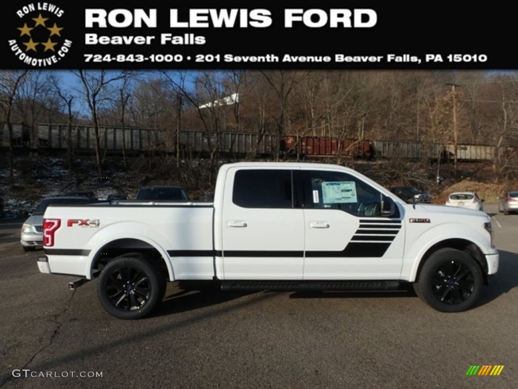 2019 F150 XLT Sport SuperCrew 4x4 - Oxford White / Sport Black/Red photo #1