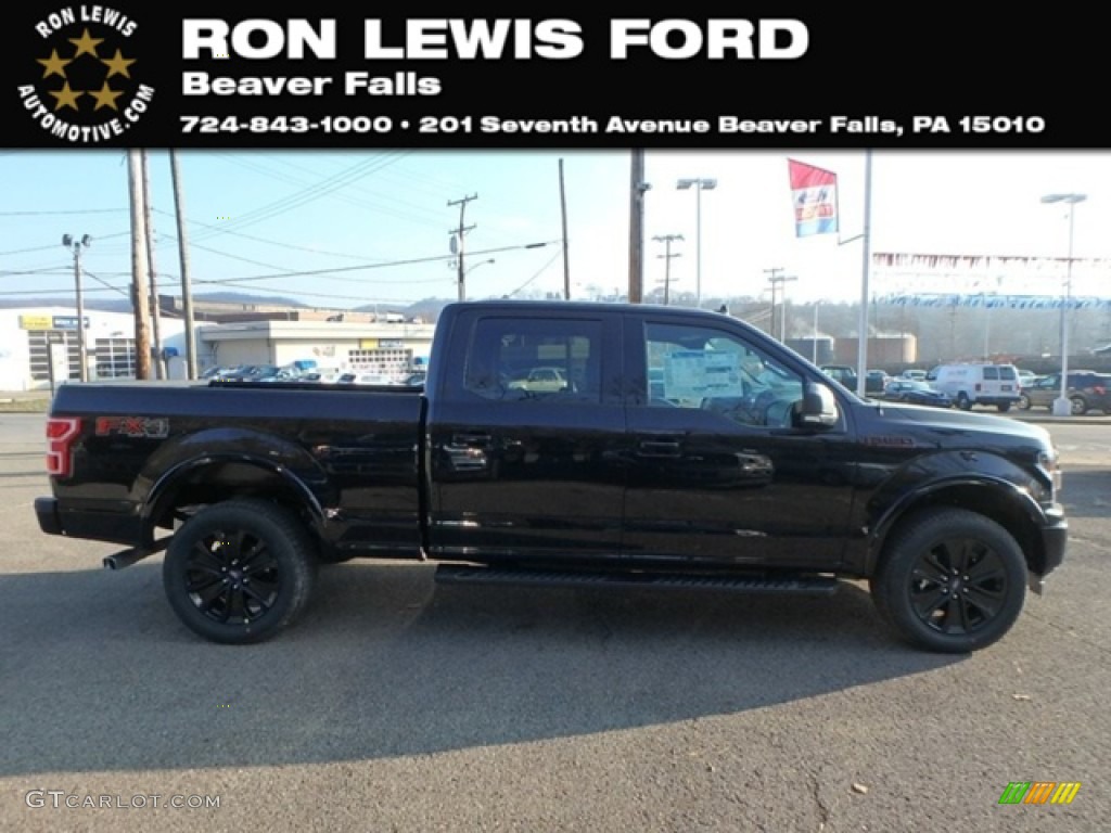 2019 F150 XLT Sport SuperCrew 4x4 - Agate Black / Sport Black/Red photo #1