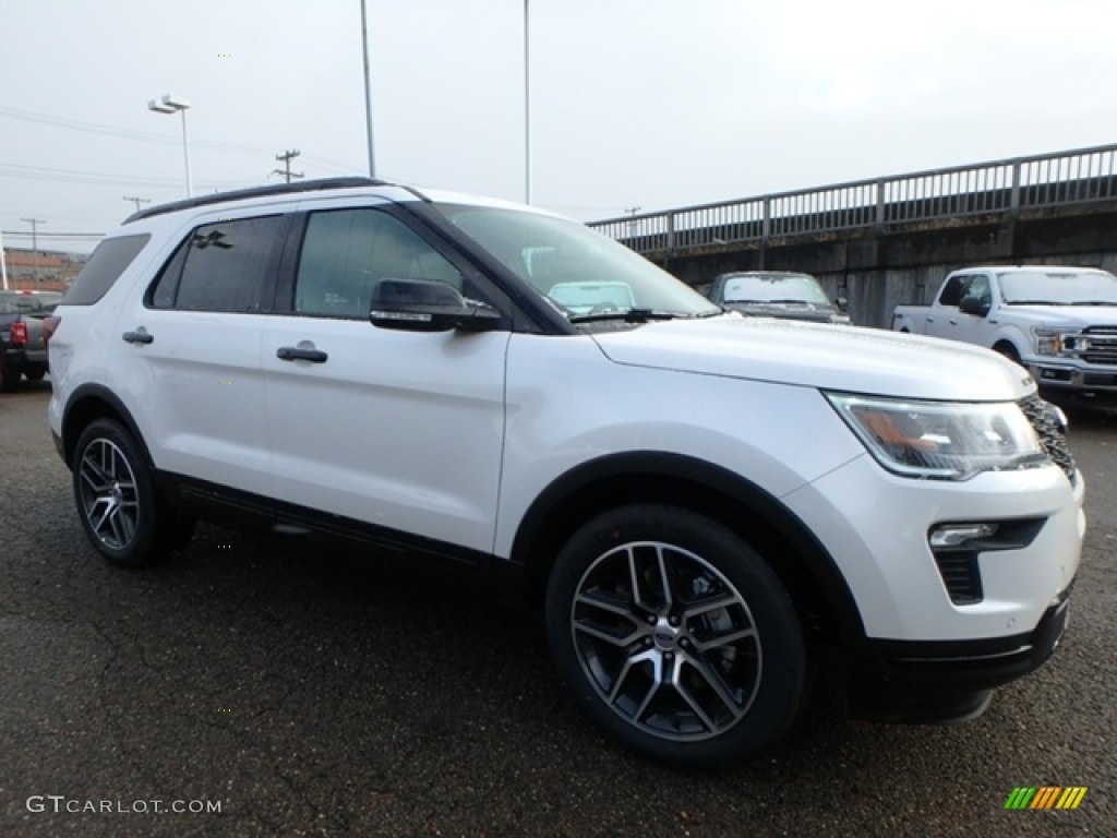 White Platinum 2019 Ford Explorer Sport 4WD Exterior Photo #131344172