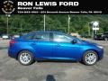 2018 Lightning Blue Ford Focus SE Sedan #131338155