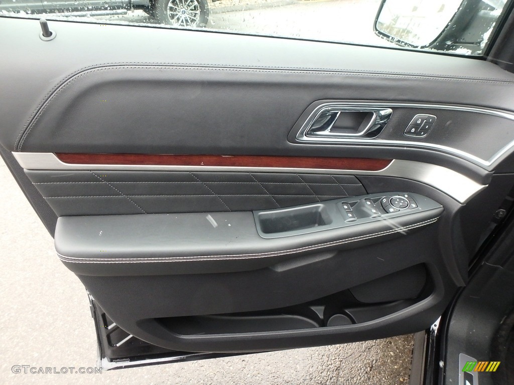 2019 Ford Explorer Platinum 4WD Medium Black Door Panel Photo #131345843
