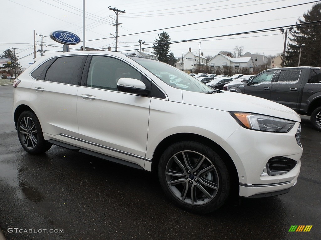 White Platinum 2019 Ford Edge Titanium AWD Exterior Photo #131346626