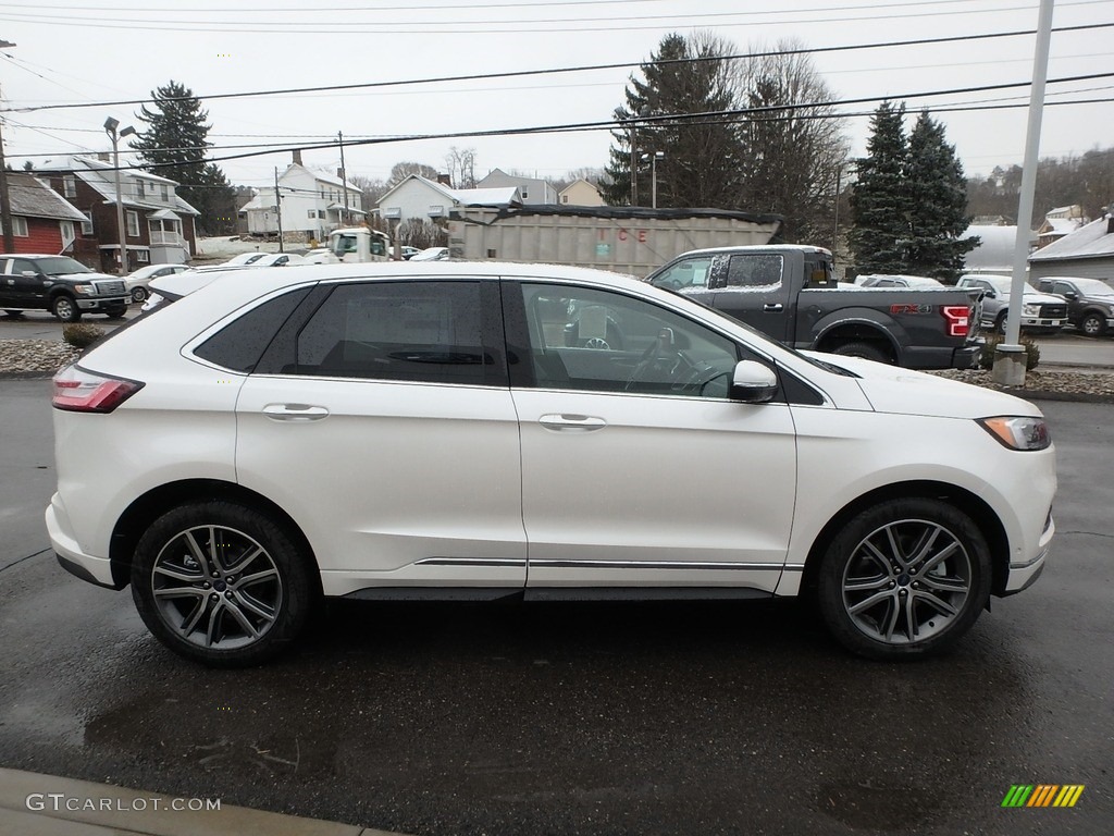 White Platinum 2019 Ford Edge Titanium AWD Exterior Photo #131346653