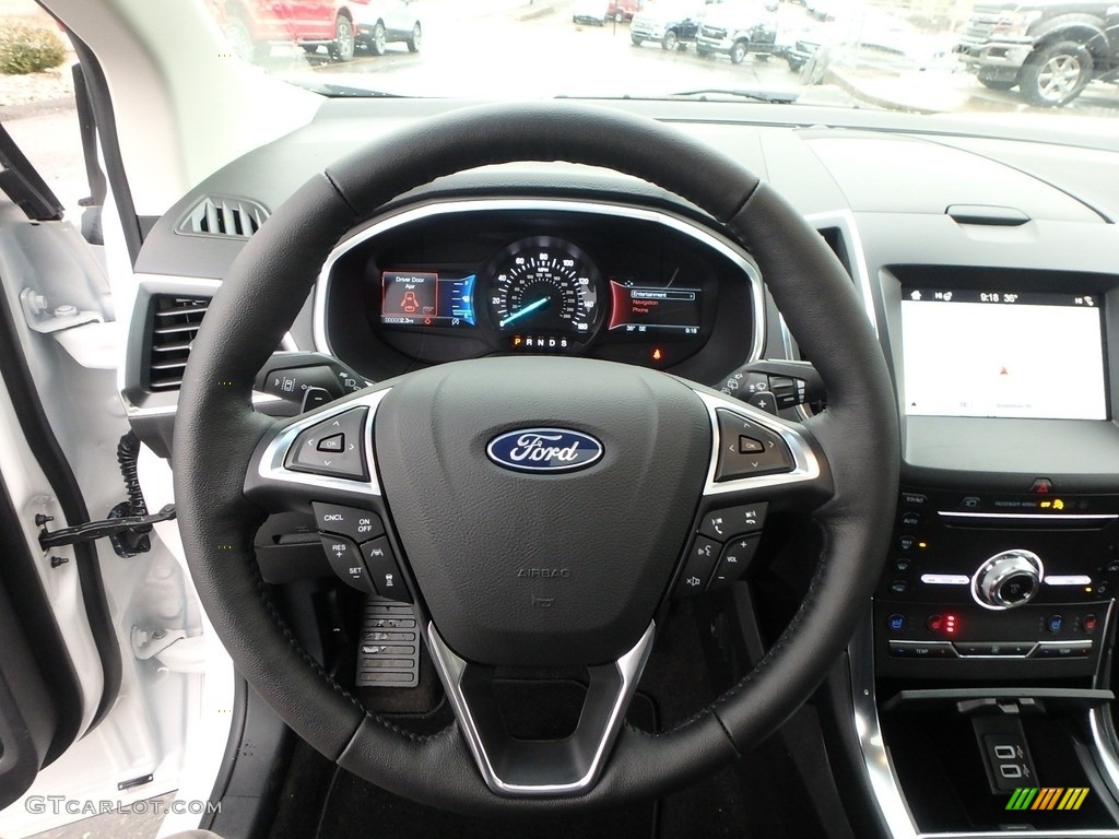 2019 Ford Edge Titanium AWD Ebony Steering Wheel Photo #131346998