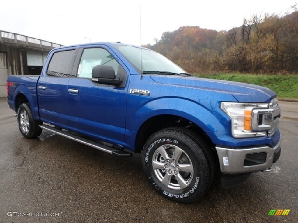 2018 F150 XLT SuperCrew 4x4 - Lightning Blue / Earth Gray photo #8