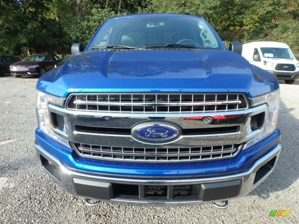 2018 F150 XLT SuperCrew 4x4 - Lightning Blue / Earth Gray photo #7