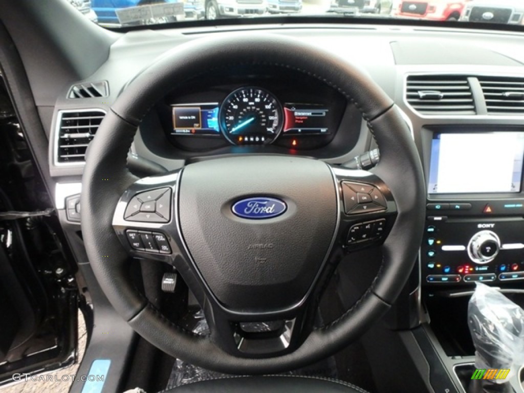 2019 Ford Explorer Limited 4WD Medium Black Steering Wheel Photo #131352422