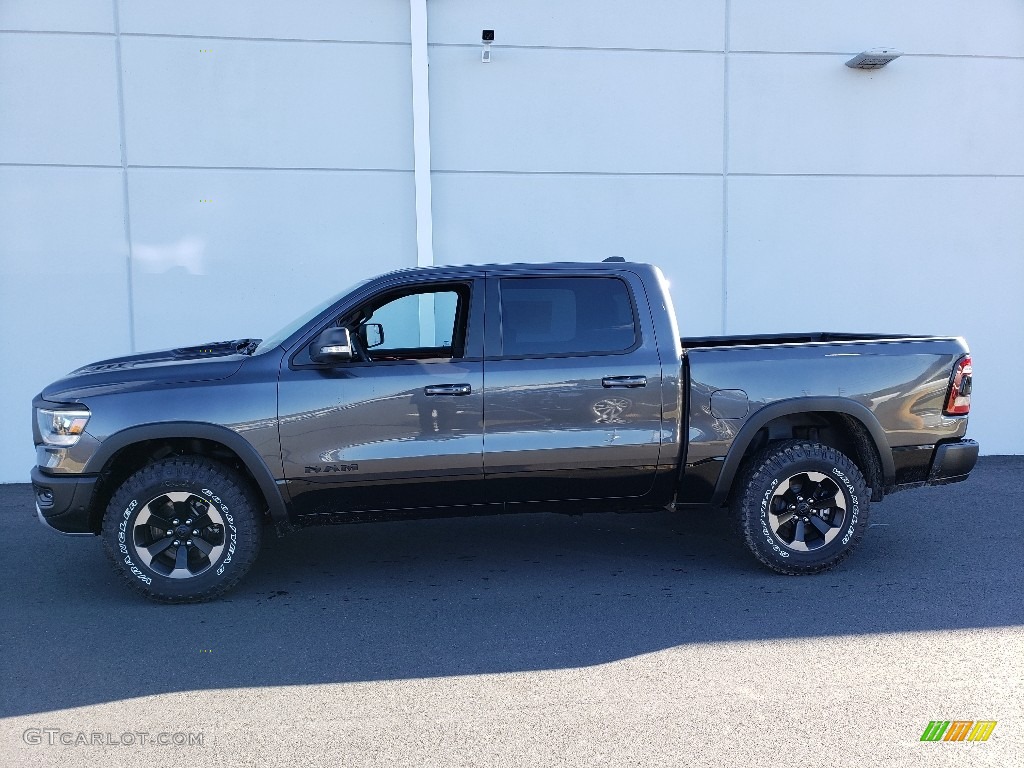 2019 1500 Rebel Crew Cab 4x4 - Granite Crystal Metallic / Black/Red photo #3