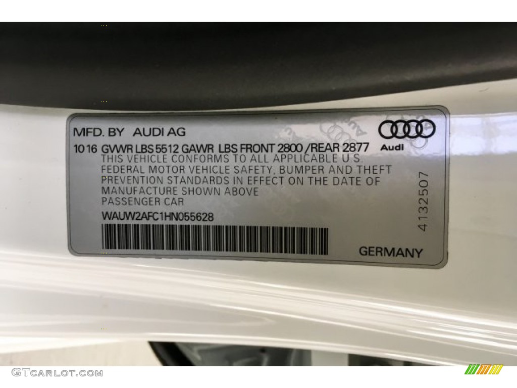 2017 A7 3.0 TFSI Premium Plus quattro - Ibis White / Black photo #25