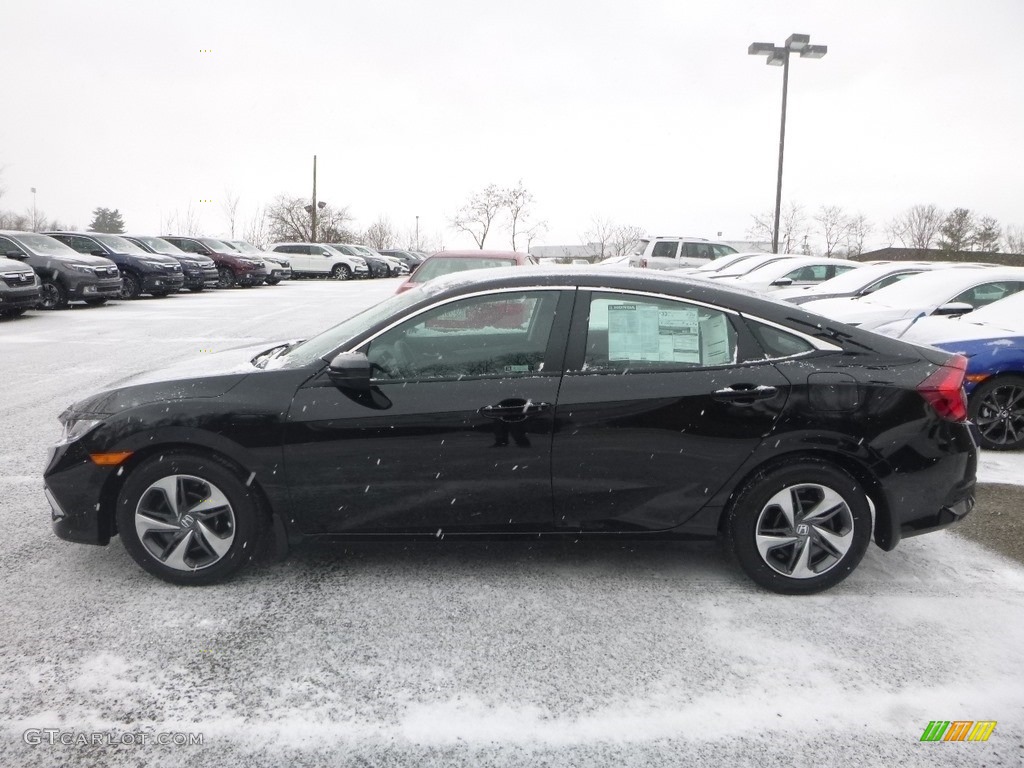 2019 Civic LX Sedan - Crystal Black Pearl / Black photo #3