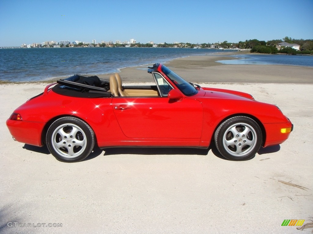 1995 911 Carrera Cabriolet - Guards Red / Cashmere Beige photo #8