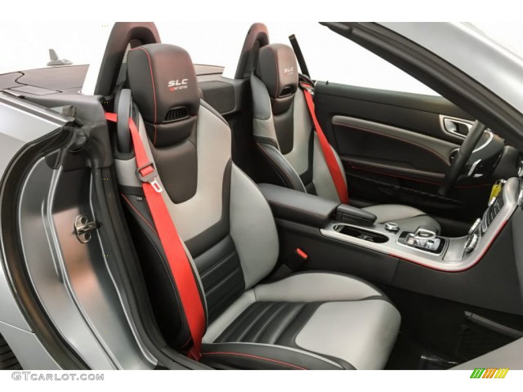 Black/Silver Pearl w/Red Piping Interior 2018 Mercedes-Benz SLC 43 AMG Roadster Photo #131379884
