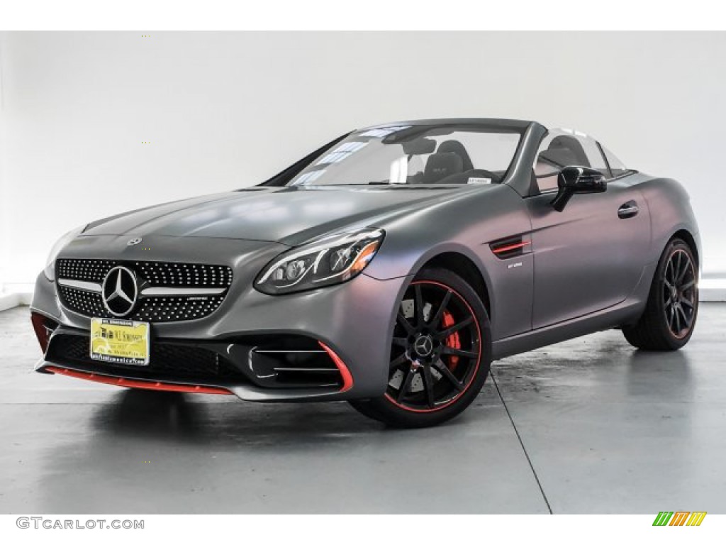 designo Shadow Grey Magno (Matte) 2018 Mercedes-Benz SLC 43 AMG Roadster Exterior Photo #131380004