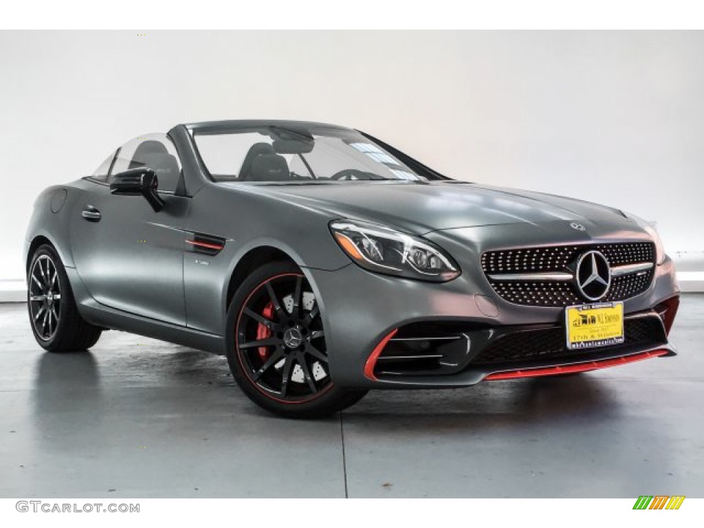 designo Shadow Grey Magno (Matte) 2018 Mercedes-Benz SLC 43 AMG Roadster Exterior Photo #131380064