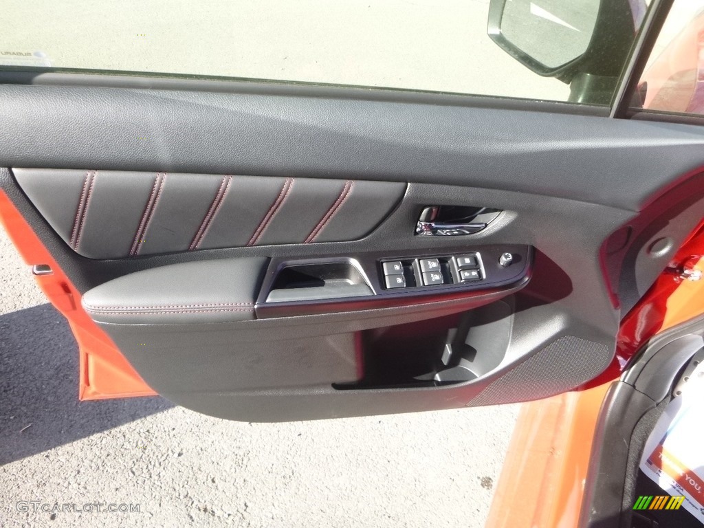 2019 Subaru WRX Premium Recaro Black Ultrasuede/Carbon Black Door Panel Photo #131380274