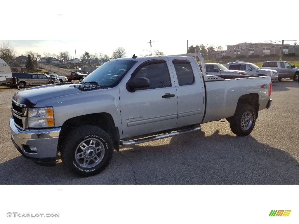 2011 Silverado 2500HD LT Extended Cab 4x4 - Sheer Silver Metallic / Light Titanium/Ebony photo #1