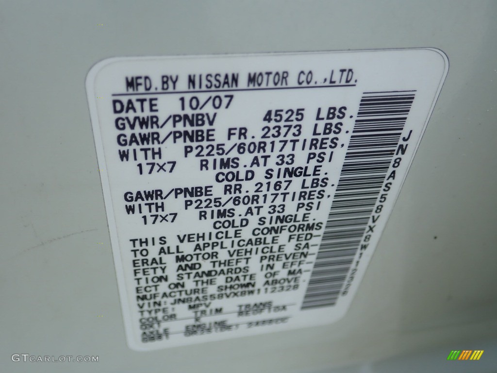 2008 Rogue SL AWD - Phantom White Pearl / Gray photo #24