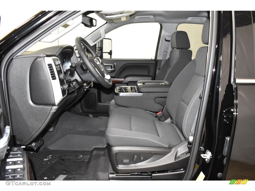 Jet Black Interior 2019 GMC Sierra 2500HD SLE Double Cab 4WD Photo #131390682